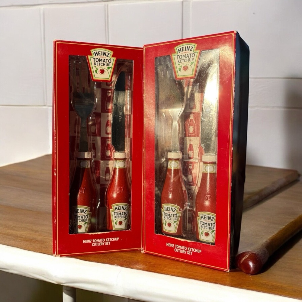 NIB HEINZ TOMATO KETCHUP CUTLERY SET COLLECTIBLE